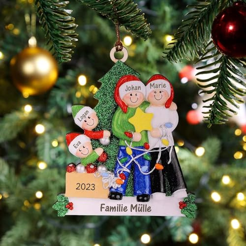 Jeweidea Personalisierte Weihnachtsbaumschmuck mit Namen Weihnachtsanhänger Dekoration 2025 Christbaumschmuck Anhänger Weihnachten Weihnachtsdeko Holz Aufhängen für Haus,Kamin