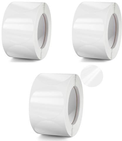 Armastuse 1 000 stycken självhäftande etiketter, Ø 25 mm, självhäftande, transparenta, vattentäta, för kuvert, transparent, självhäftande cirkel etiketter (transparent)