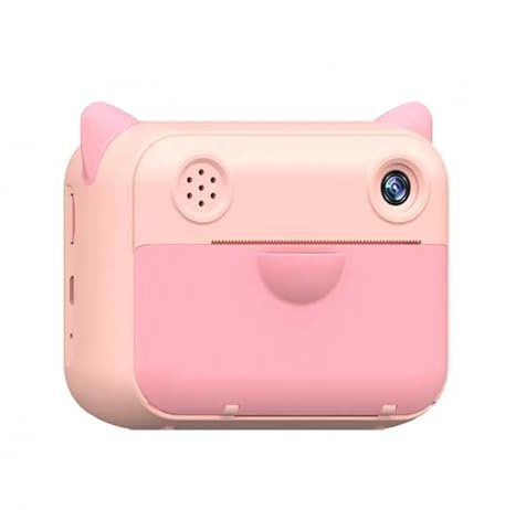 Macchina fotografica rosa stampa istantanea per bambini, fotocamera per foto e video