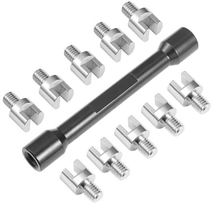 Domasvmd Motorrad-Speichenschlüssel zum Einstellen der Speichenspannung, Reparaturwerkzeug mit 10 gehärteten Spitzen, 5,0 mm ~ 6,8 mm, Motorradschlüssel-Set
