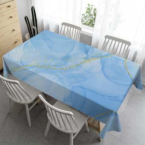 Gartentischdecke Rechteckig Tischdecke 120x180 cm - Marmor Abstrakt Outdoor Tischdecke Wetterfest Abwaschbare Tischdecke Biertisch Tischdecken für Hochzeit Party - Blau(B110)