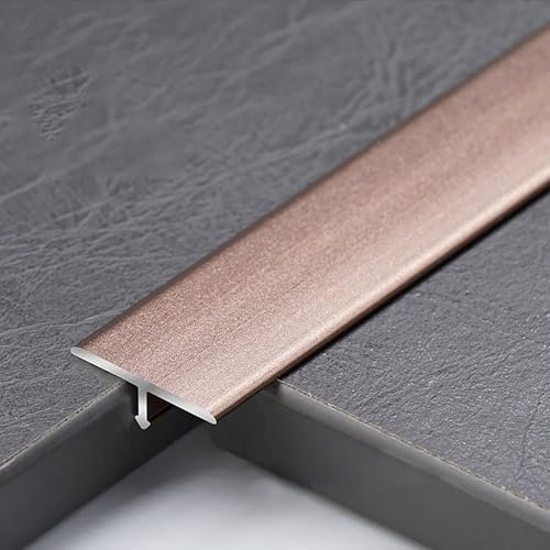Raouoae Aluprofil Übergangsprofil T-Profil Kantenschutz Für Übergänge Von Holzplatten Zu Fliesen 3 Stücke 90cm Boden Übergangsleiste Boden -Teppich Laminat Übergangsleiste(Roségold,Breite: 20 mm)