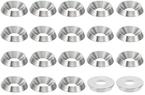 PATIKIL M8 Senkkopf Unterlegscheibe, 20 Stück Edelstahl Unterlegscheiben, M8x22 mm Senkscheiben, Zierscheiben für Senkkopfschrauben Konstruktionen, Konisch