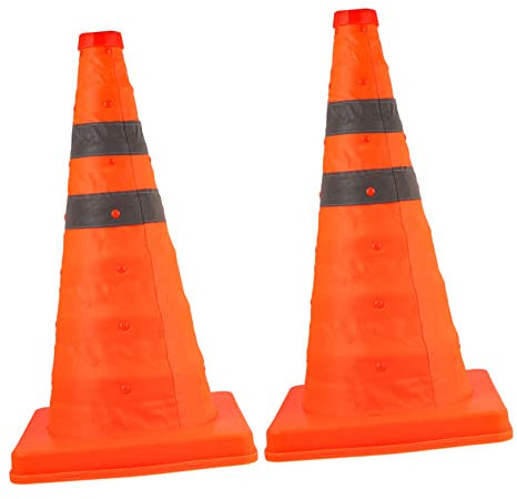 HOMOCONO 2stücke Faltbarer Verkehrskegel Mit Schild Mehrzweck-sicherheitskegel Aus Pp-Material Leuchtend Orange Für Innen Und Außennutzung Für Fußball-Training Und Mobile Anwendung