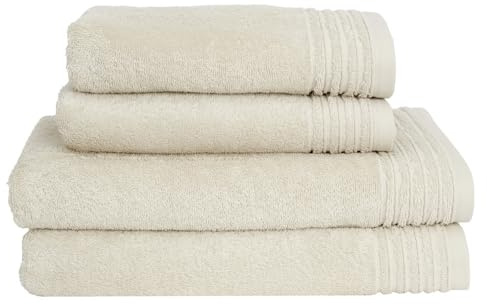 LA MALLORQUINA Set 4 Toallas 100% Algodón Peinado - Basic LM Avena