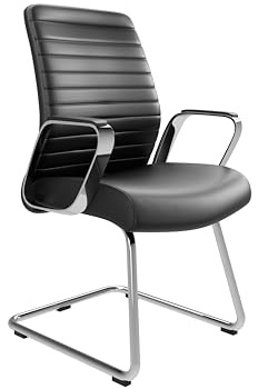 Office Hippo DAWN VISITOR LEATHER EXECUTIVE CHAIR I BLACK PU