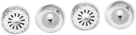 HOLIDYOYO 4 Piezas Tapas de Drenaje Inoxidable para Ducha Filtros de Desagüe Bloqueo Diseño de Redondos para Atrapar Cabello y Escombros de Limpiar y Secar Compatible con Lavabo y Fregadero