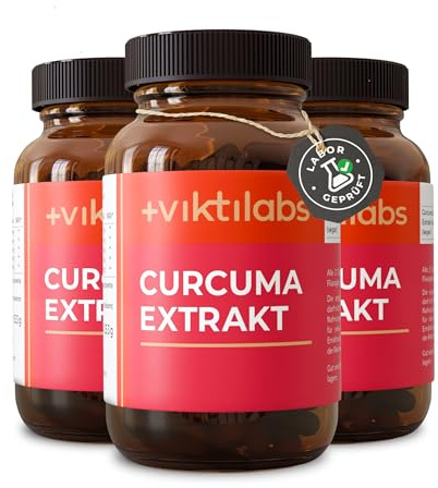 Curcuma-Komplex - Kombination aus Curcuma-Extrakt, Pulver & Piperin | 225,6 mg Curcuminoide pro Tagesdosis - hohe Bioverfügbarkeit - 1 Kapsel pro Tag - 60 vegane Kapseln - ohne Zusatzstoffe