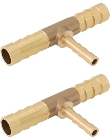 Briny River 2X de Conector Reductor de Púas de 3 Vías en Forma de T para Manguera de 8X4X8 Mm para Líneas de Conexión de Aire Agua Combustible