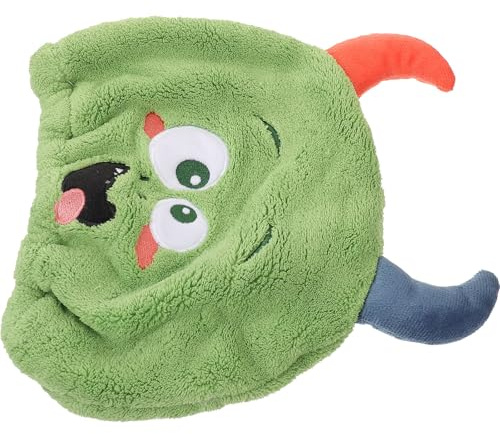 Schnelltrocknender Haarturban aus Coral Fleece, Grüne Kinder Kopfbadehaube | 1 Stück, Cartoon Design und Leichtes Gewicht, Saugfähiges Haarhandtuch in Form