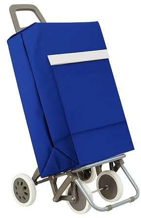 Weida Carro de la Compra 4 Ruedas | Impermeable, Resistente | Mango Ergonómico y Bolsa Impermeable | para Arrastre Cómodo Y Estable | para Supermercado y Uso Diario | Azul-Eléctrico- 95cm-42cm-46cm
