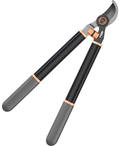 AIRAJ 53.5cm Tree Loppers for Gardening Heavy Duty, 6cm Cut Capacity | Garden Loppers Shock-Absorbing Long Handles,Sharp SK5-Blade,Bypass Loppers for Easily cuts Thick Hard Branches