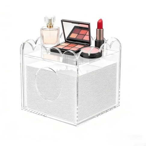 Elegante scatola porta fazzoletti in acrilico con vassoio portaoggetti per organizzare cosmetici, profumi o piccoli oggetti in bagno o camera da letto (2)