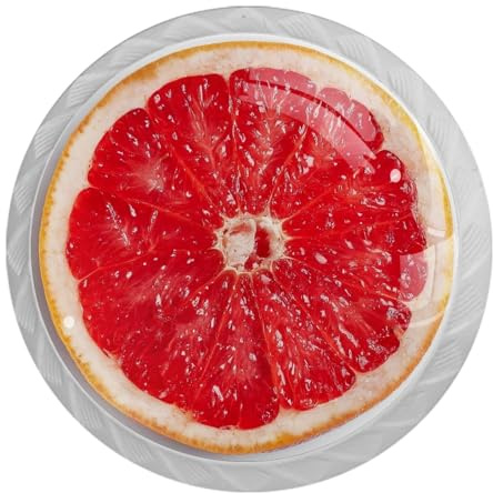 Paquete de 4 pomos de puerta de pomelo, pomos redondos blancos de 35 mm para cajones de cocina, armarios de cocina, muebles de cocina, con tornillos de 2 tamaños