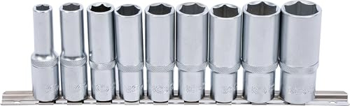 BGS 2223 | Jeu de douilles, six pans, longues | 12,5 mm (1/2) | 10-24 mm | 9 pièces