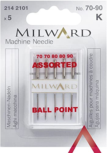 Milward Maskinnålar, silver, 70/10, 80/12, 90/14