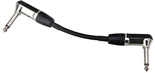 Pronomic Stage INST-A-015 Klinkenkabel (6,3 mm Winkelstecker, Patchkabel, Steckverbindung für Effektgeräte, Länge 0,15 m) Schwarz