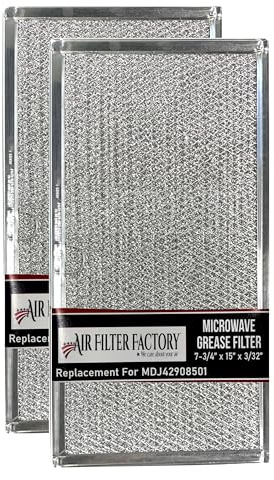 Air Filter Factory Grease Filter MDJ42908501, 5230W2A004A, R0130608, WB06X10796 Replacement For LG Microwave Oven 12-Layer Aluminum Grease Filters 2-Pack