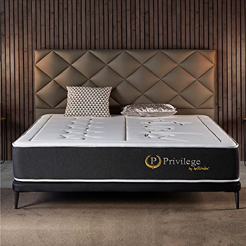 NATURALEX - Matelas Privilege 160x200 - Épais 30 cm - Mousse Haute Résilience + Mémoire de Forme Premium - Blue Latex - Soutien Ferme en 7 Zones - Réversible - Respirant - Fabriqué en Europe