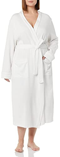 Amazon Essentials Women's Lightweight Waffle Full-Length Bath Robe (Available in Plus Size), White, Small