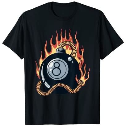 Billard TShirt Kugel 8 Hobby Pool Snooker Billardkugel Sport T-Shirt