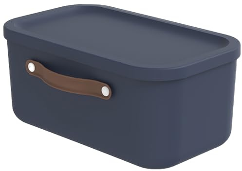 Rotho Maloja Storage box 12 l, Plastic (PP recycled), 12 (39.5 x 26.5 x 17.7 cm), Blue