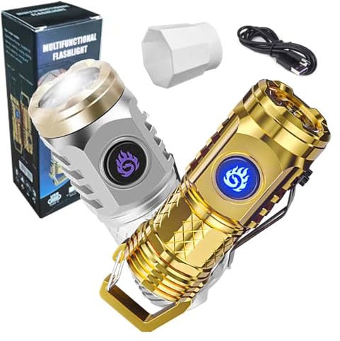 Godemmio Mini lampe de poche à trois yeux Mon Ster super puissante, mini lampe de poche à trois yeux monstre allemand super puissante, mini lampe de poche Mon Ster à trois yeux avec base magnétique