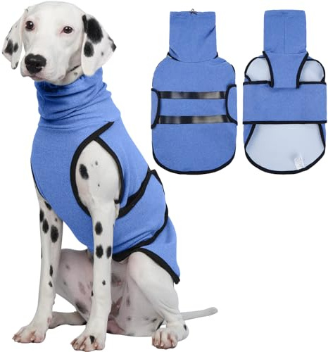 Hjyokuso Hundepullover Mit Beruhigender Kapuze und Ohrenschutz, Hundemantel Für Kleine Mittelgroße Grosse Hunde, Beruhigungsweste Für Hunde, Hundemantel Für ängstliche Hunde,Hunde-Angstjacke