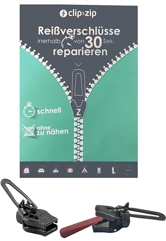 Reparatur Schieber Kunststoff Zipper (Schwarz, 3)