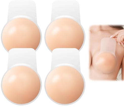 Sticky Bra 2 Pairs Backless Silicone Bra for Women Skin-Friendly Push Up Boobtapes for Party Bar Wedding Deep V All Backless Clothes and Dresses