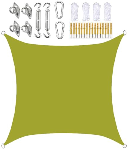 Großes Sonnensegel, wasserdicht, 8 x 8 m, mit Hardware-Kit, 95 % UV-Schutz, Überdachung für Garten, Terrasse, Party, Carport, Pergola, Rot, rechteckiges Sonnensegel