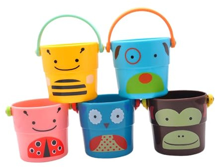 DXEHSEUY Lot de 5 seaux de bain interactifs pour bébé fille garçon