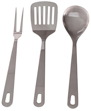 Stansport – Utensili da Cucina Cottura in Acciaio Inox, forchetta, Cucchiaio e spatola
