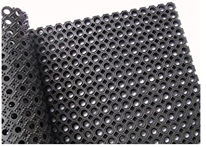 Vivol Kraftig ring, gummimatta 100 x 150 cm – 23 mm – tung – gummimattor med dräneringshål – lämplig för flera substrat inomhus och utomhus