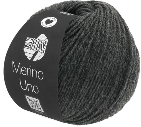 LANA GROSSA Merino Uno | Klassische Merinowolle mit Superwash-Ausrüstung | Handstrickgarn aus 100% Schurwolle (Merino) | 50g Wolle zum Stricken & Häkeln | 125m Garn FB11