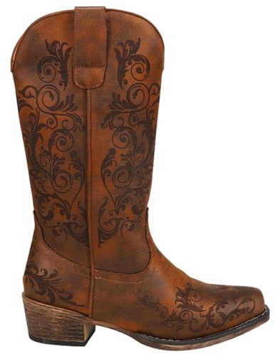 Roper Womens Tall Stuff Boot, Tan, 7