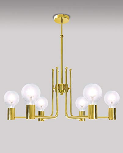 Messing Kronleuchter Retro Design inkl. LED Leuchtmittel Handarbeit ELITIA Deckenlampe Esstisch