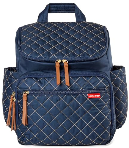 Skip Hop Baby Girl's Navy Diaper Backpack: Forma, Multi-Function Travel Bag with Changing Pad & Stroller Attachment, 2 Count (Pack of 1)