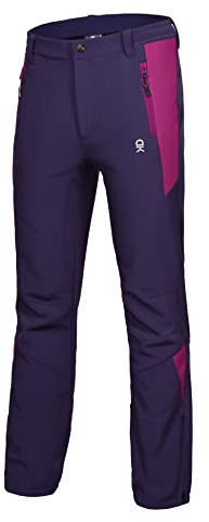 Little Donkey Andy Damen Winter Wanderhose Skihose Trekkinghose Snowboardhose, Softshell-Hose, Fleecegefüttert und wasserabweisend Lila S