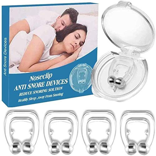 Schnarchstopper, [4er Set] Premium Anti Schnarch Nasenclip Neuartige Magnetischen Nasenklammer aus Silikon Nasenklammer gegen Schnarchen, Nasenspreizer