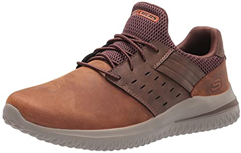 Skechers Delson Ezra Wide Mens Trainers Dark Brown 8 UK
