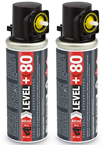 2 st. Gaspatron för gasdrivna pennspikar, reservgas för gasreglage, 80 mm/40 ml/20 g/Ø32, Fuel Cel hela åretörsgas RM80