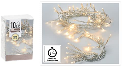 3 x 10er Micro LED warmweiß Lichterkette AA für Party, Garten, Weihnachten, Halloween, Hochzeit, Beleuchtung LED Lichterkette batteriebetrieben normales Kabel (Warmweiß, 3 x 10 LEDs)