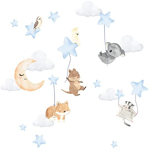 Little Deco Wandtattoo Tiere & Sterne Wandsticker für Baby Kinderzimmer DL828-4
