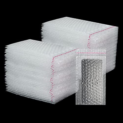 DAJAVE 100 Pack 5x7 Inch Bubble Out Bags Pouches, Clear Bubble Protective Wrap Bags, Bubble Double Walled Cushioning Pouch, Foam Wrap Bags for Cushioning, Shipping, Storage, Moving