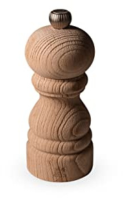 PEUGEOT - Pfeffermühle Paris Nature 12 cm - Klassische Mahlgradeinstellung - Aus recyceltem Holz mit PEFC-Siegel - Französisches Know-howreich - Naturfarben