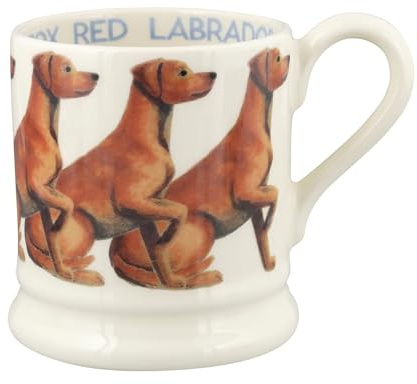 Emma Bridgewater große Tasse 1/2 Pint, Keramik Kaffeetasse groß - Steingut Tasse, Cappuccino, Latte, Kaffee, Teetasse - Schöne Tassen, Geburtstagsgeschenk - Kaffeebecher Fox Red Labrador
