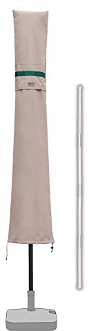 Sekey Sonnenschirm Schutzhülle mit Stab, Abdeckhauben für 350cm / 200x300cm Gartenschirm mit Belüftungsöffnungen, Abdeckung für Marktschirm/Balkonschirm, wasserdicht | Reißverschluss, Belüftung, Abdeckhauben, 100% Polyester, wasserdicht, GRS-zertifiziert