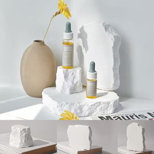 3PCS Original Design Produkt Fotografie Hintergrund Requisiten wasserdichte Harte Aromatherapie Gips Würfel Requisiten für Fotoshooting Lebensmittel Kosmetik Schmuck Ornamente Make-up (White)
