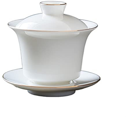 BATLAM Tasse à thé Tasse à thé en Porcelaine Blanche Soupière à thé en céramique Faite à la Main Accueil Vaisselle à thé Drinkware Tasse de Voyage Cérémonie du thé Chinois (Color : D 160ml)